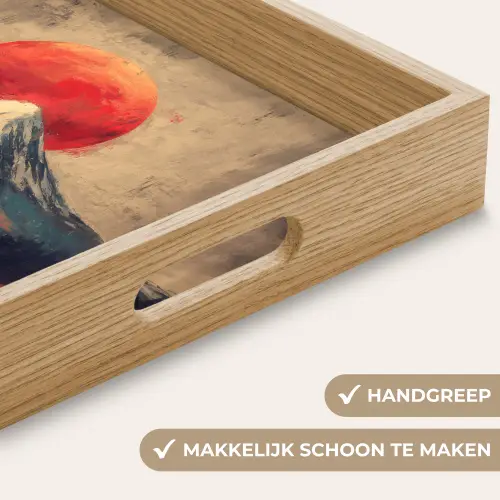 Bergtop - Sneeuw - Zon Dienblad Rechthoek middel -USP_HandgreepNL