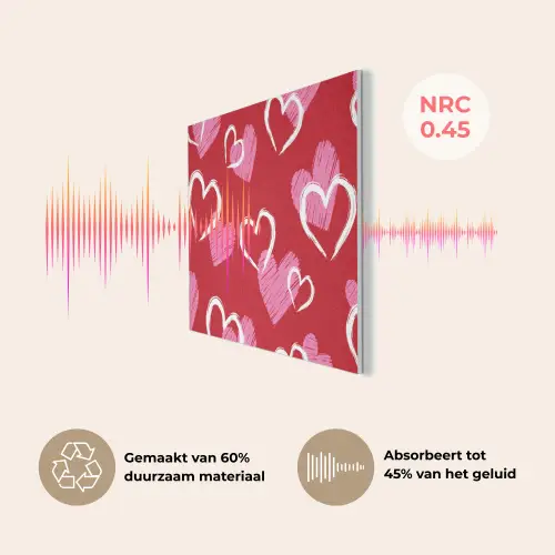 Patroon - Hartjes - Roze - Valentijn PET vilt klein -USP_NL