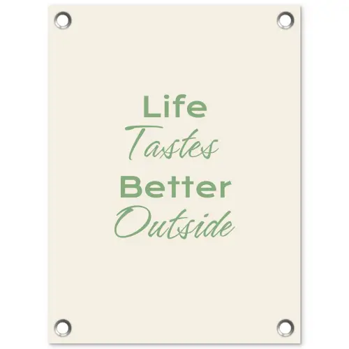 Tekst - Sierlijk - Letters - Groen tuinposter los doek klein -3d