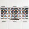 Traditioneel - Tegel - Oranje keuken achterwand 2 middel 871 -3d