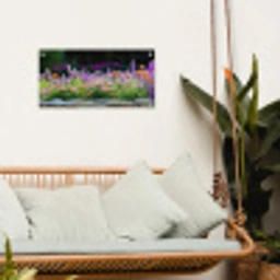 Bloemen - Steenrand - Kleurrijk tuinposter los doek klein -sfeer7