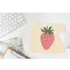 Aardbei - Minimalistisch - Rood - Fruit muismat rubber klein -witbureau