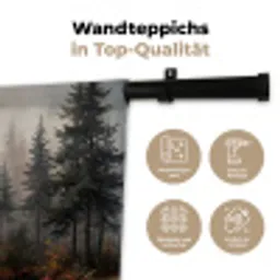 Bospad - Herfstbladeren - Natuur - Schilderachtig - Oranje Wandkleed katoen klein -tsfeer2_DE