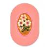 Illustratie - Bloemen - Rand - Roze Wandcirkel Ovaal Glas middel -3d