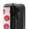 Roze smiley's op een roze achtergrond NBS - Handbagage koffer - Kinderen Unisex middel -slot