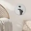 Hak - Wijn - Minimalistisch - Zwart Akoestische PET Vilt - Rond klein -sfeer4