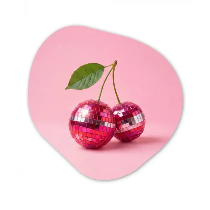 Disco - Kersen - Roze Wandcirkel Organisch Forex 3mm klein -3d