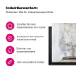 Stillevensschets in Crème en Hout Inductie beschermer vinyl 3mm klein -zzzzzzz-lf-ups