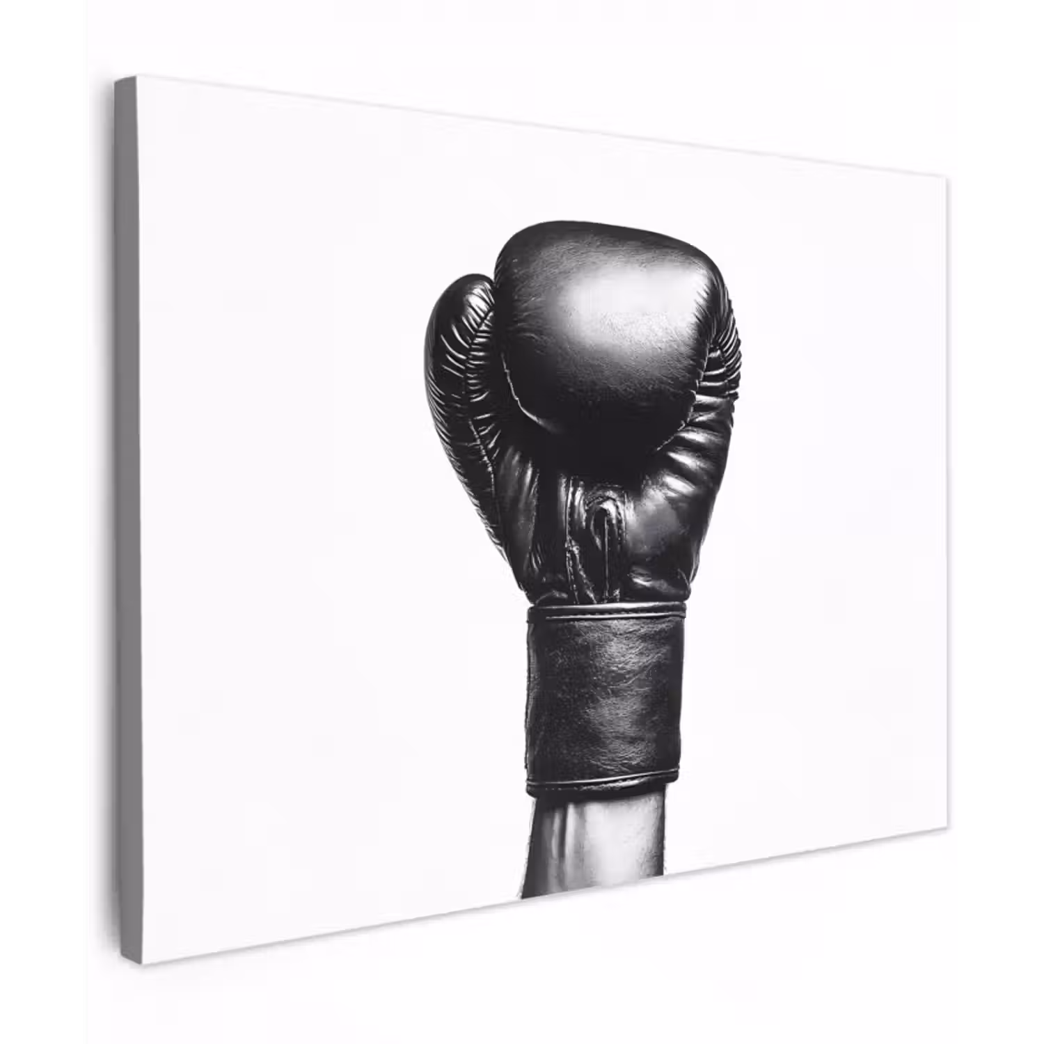 Leinwandbild - Boxhandschuh - Schwarz - Hand