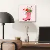 Cowboylaarzen - Roze - Boeket - Bloemen aluminium wit klein -sfeer5