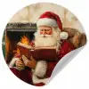 Kerst - Kerstman - Winter - Open Haard Wandcirkel behangsticker klein -3d