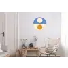 Cirkels - Symmetrisch - Wit - Blauw- Geel Wandcirkel aluminium klein -woonkamer