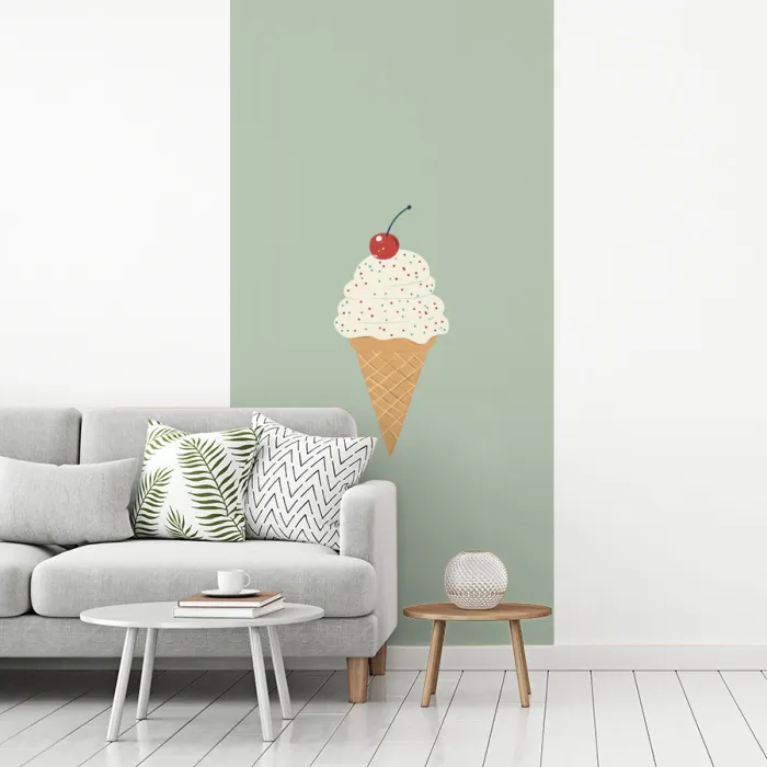 Illustratie - Ijsje - Spikkels - Kers fotobehang vinyl groot -woonkamer