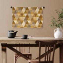 Geometrisch - Driehoek - Goud Wandkleed katoen klein 269 -sfeer6
