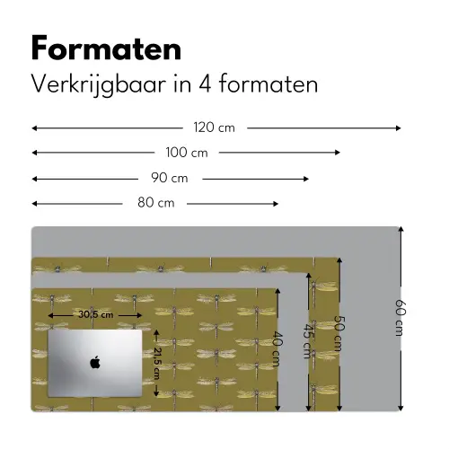 Libellen - Patroon - Groen Muismat XXL klein 681 -sfeer5