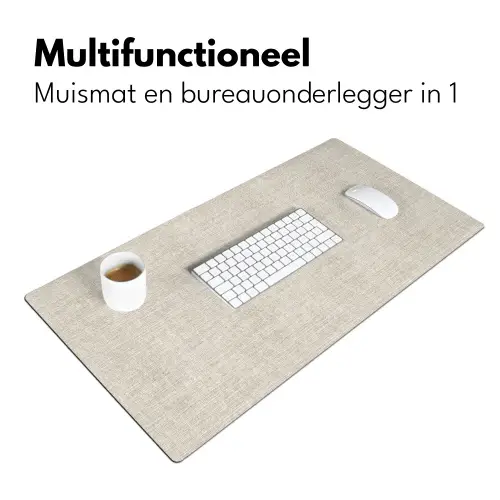 Linnen - Textuur - Beige Muismat XXL klein 681 -sfeer4