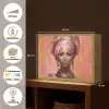 Kunst - Vrouw - Roze - Sieraden - Portret Light Box met batterij (Wandlamp) middel -USP_websiteoverzichtNL
