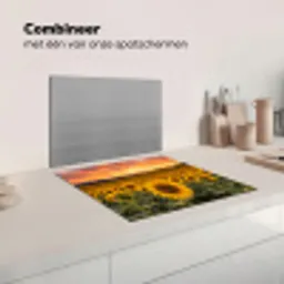 Zonnebloemen - Heuvellandschap - Geel Inductie beschermer vinyl 3mm middel -wsfeer7_website
