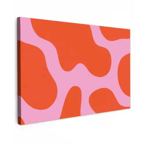 Vlekken - Rood - Roze - Patroon - Minimalistisch canvas 2cm klein -z3d