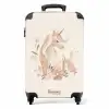 Eenhoorn tussen bloemen in roze pastel kleuren NBS - Handbagage koffer - Volwassenen Unisex middel -productfoto_recht