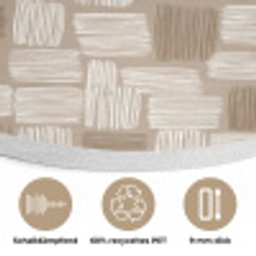 Blok - Patroon - Bruin Akoestische PET Vilt - Rond klein 838 -closeup_DE