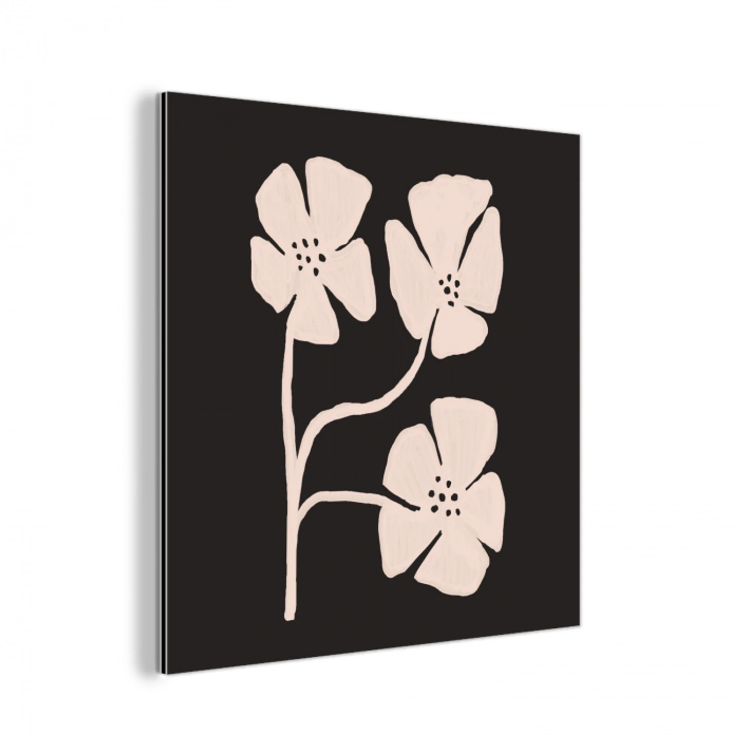 Bloemen - Bohemian - Pastel - Kunst aluminium wit klein -3d