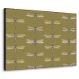 Libellen - Patroon - Groen Textielframe zwart klein 947 -3d
