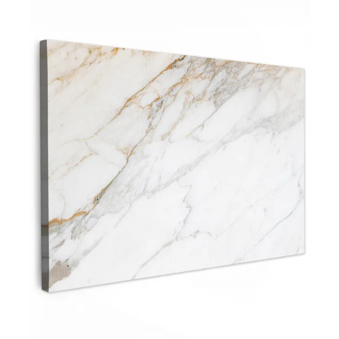 Marmer - Steen - Wit - Goud - Marmerlook - Steen - Luxe canvas 2cm klein -z3d