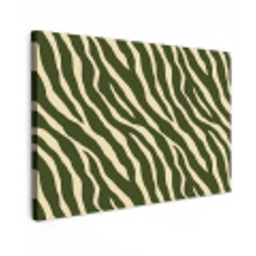 Zebra - Patroon - Groen Tuinposter op houten frame 2 cm dik klein 845 -3d