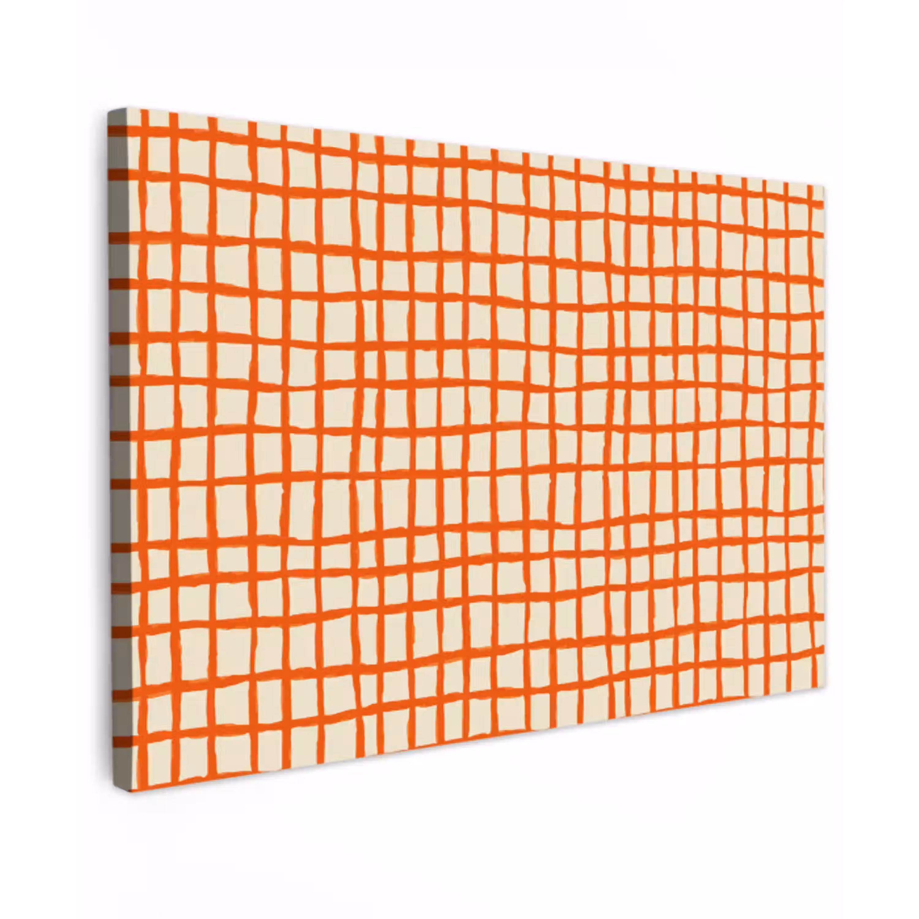 Patroon - Lijnen - Oranje Tuinposter op houten frame 2 cm dik klein 845 -3d