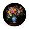 Kleur - Vaas - Bloemen - Boeket Wandcirkel aluminium klein -3d