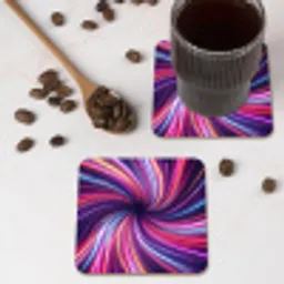Abstract - Swirl - Futuristic - Neon onderzetter kurk middel -sfeer2