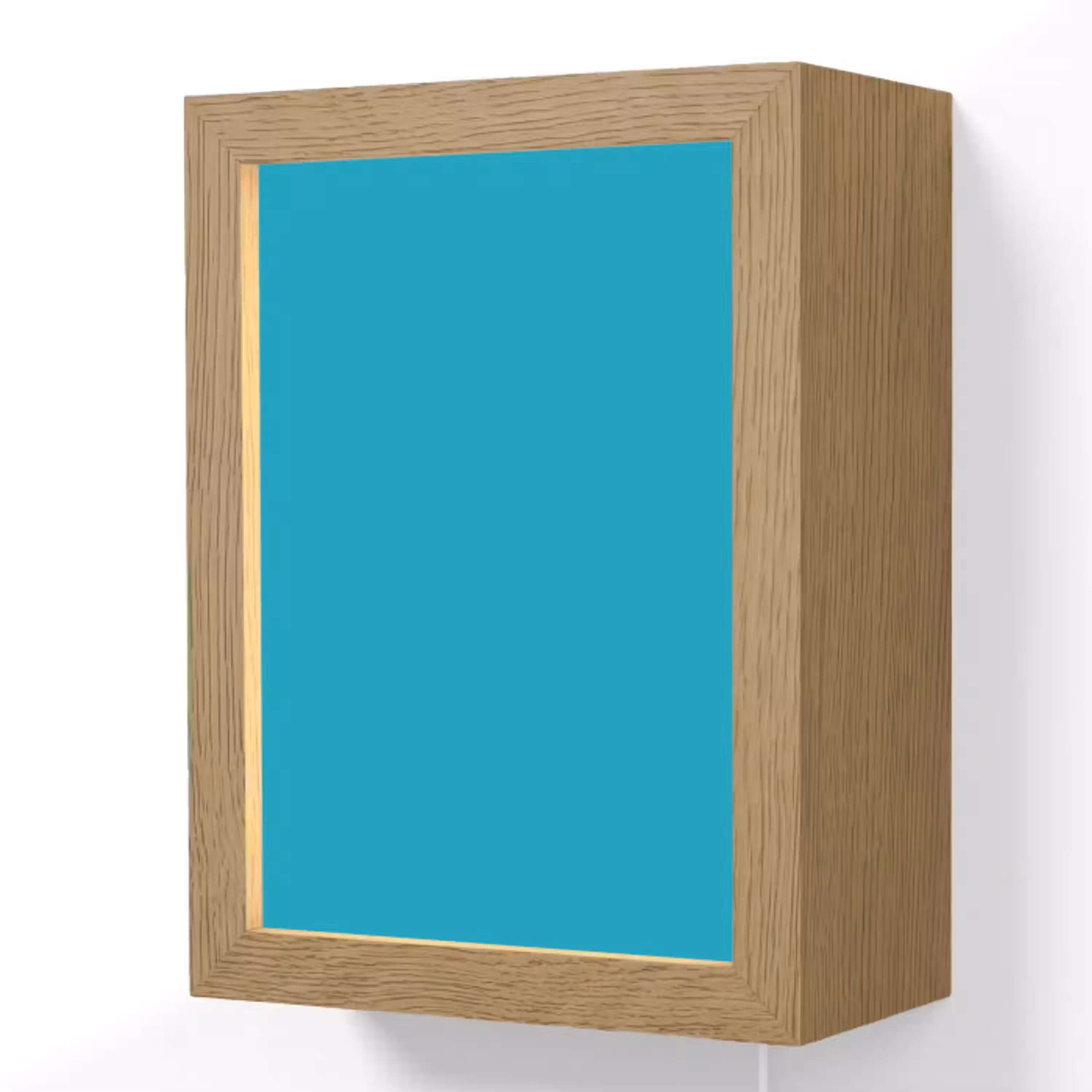 Deep - Turquoise - Turkoois Light Box met kabel (Wandlamp) klein 929 -3d