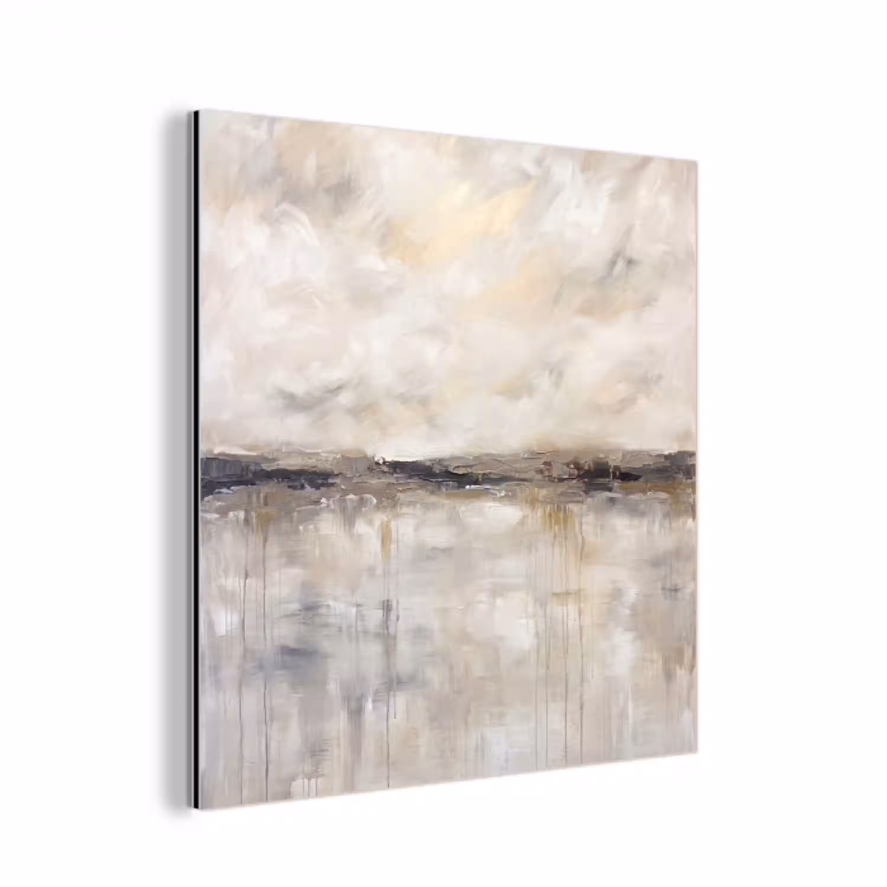 Landschap - Horizon - Natuur - Abstract - Neutraal aluminium wit klein -3d