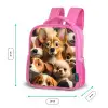 Vrolijke Hondjes Kinderrugzak - Roze middel -productfoto_formaten