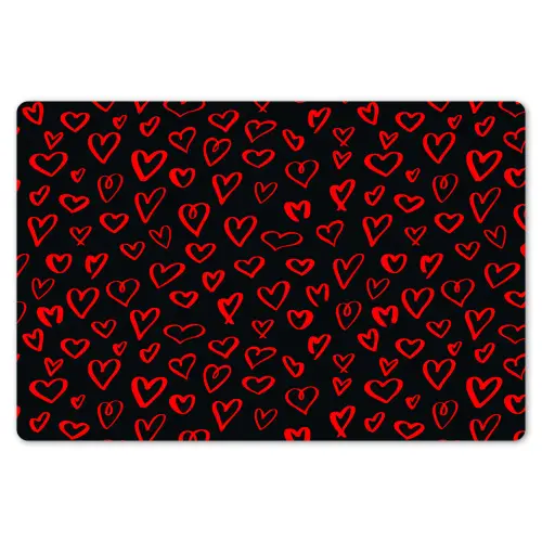 Zwart - Harten - Rood Placemat vinyl groot 368 -zzsfeer1_Kitchenyeah-website