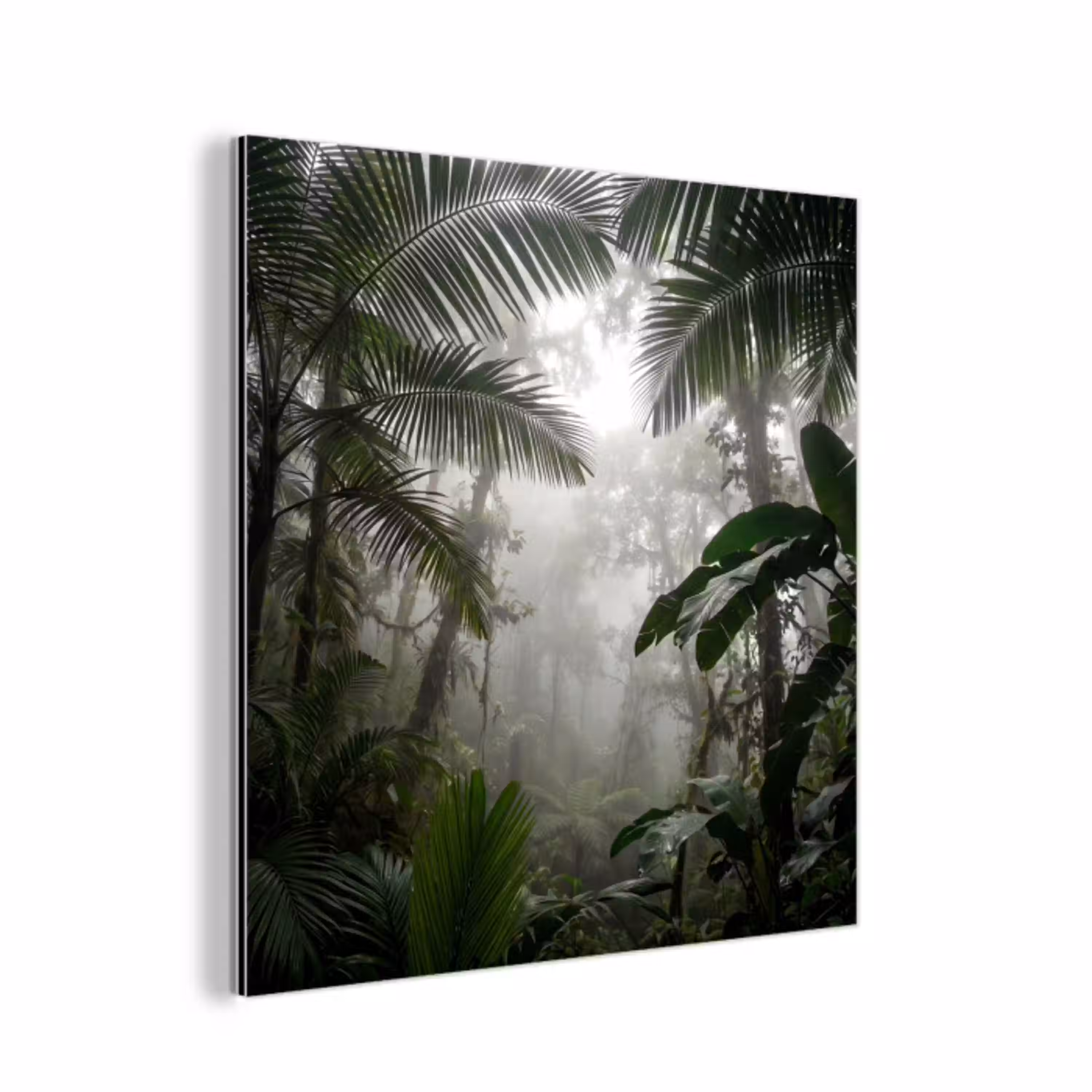 Natuur - Jungle - Mist - Groen - Bladeren aluminium wit klein -3d