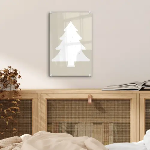 Japandi - Kerstboom - Beige - Kerstversiering plexiglas 5mm klein -sfeer4