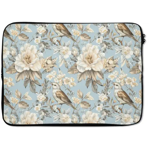 Botanisch - Zangvogel - Blauw laptophoes neopreen klein 279 -zkaufland3dotto