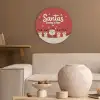 Illustratie - Kerstman - Rendieren - Rood Akoestische PET Vilt - Rond klein -sfeer1