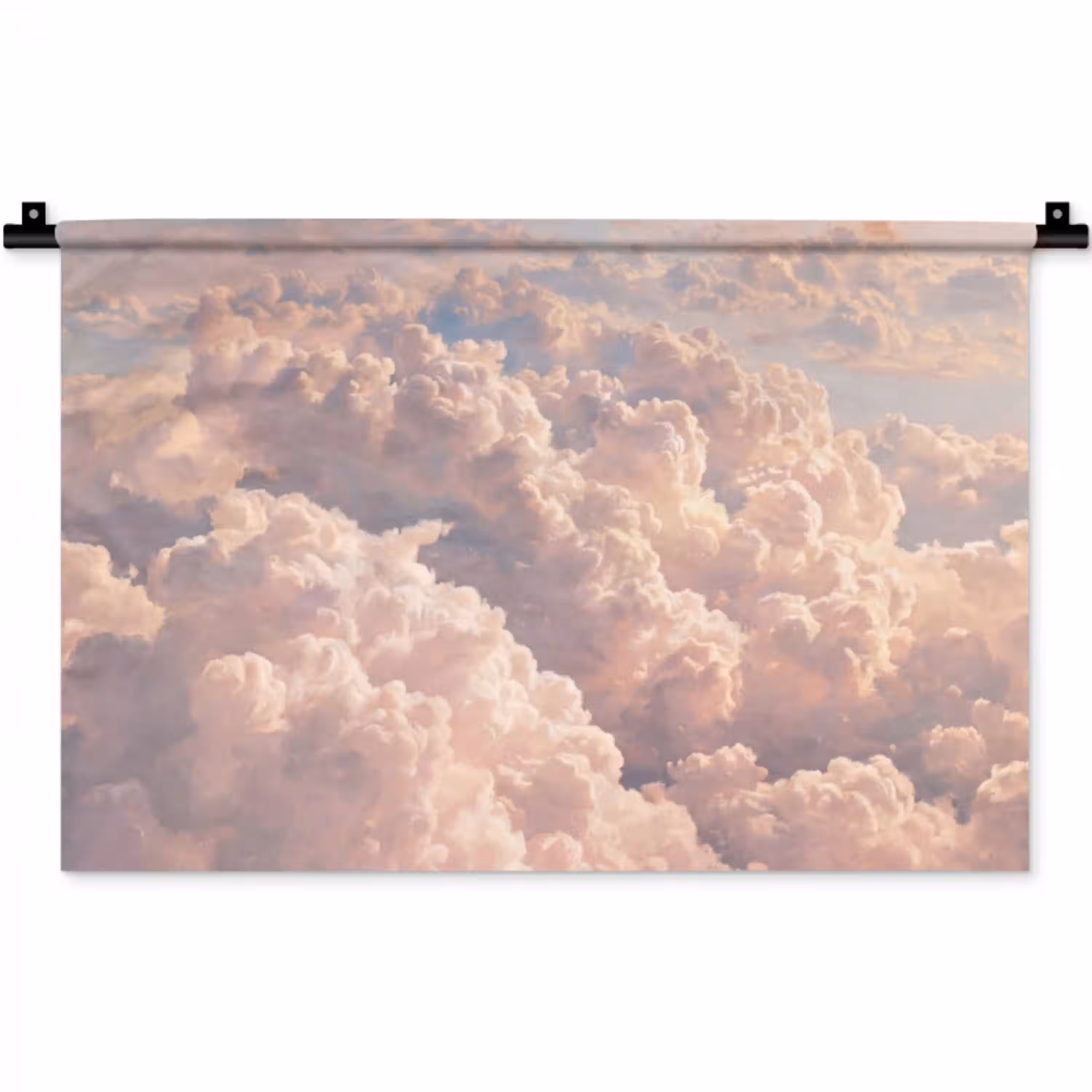 Wolken - Zonsondergang - Natuur - Pastel - Roze Wandkleed katoen klein -zz3d