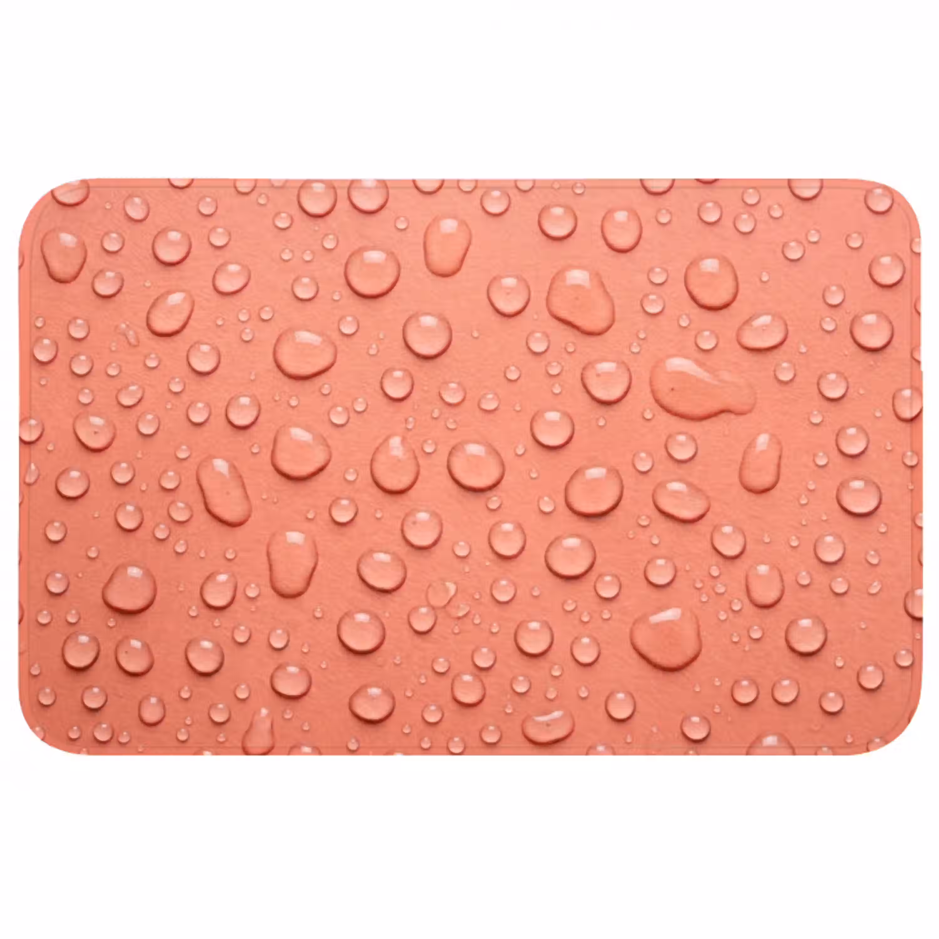 Water - Druppels - Roze Badmat middel -3d