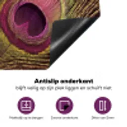 Pauw - Veren - Paars - Groen Inductie beschermer vinyl 3mm middel -zzzzzzz-cc-onderkant