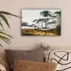 Italiaans landschap parasoldennen - Kunst - Hendrik Voogd - Schilderij - Zwart wit - Oude meesters canvas 2cm klein -sfeer1