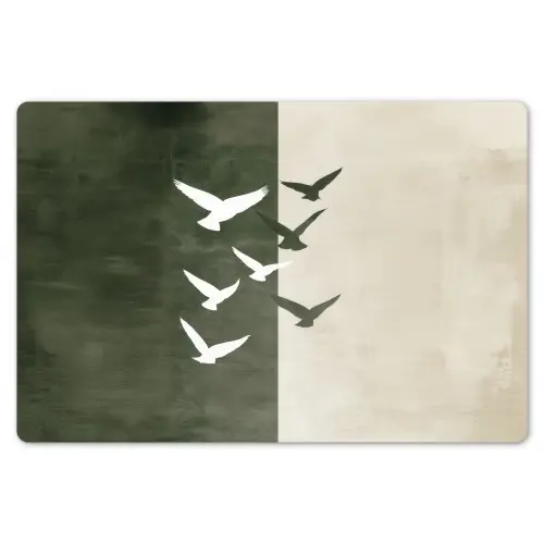 Japandi - Vogel - Groen Placemat vinyl groot -zzsfeer1_Kitchenyeah-website