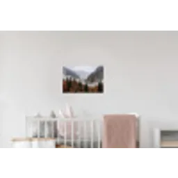 Bergen - Vallei - Mist - Herfst - Natuur Muursticker klein -kinderkamer