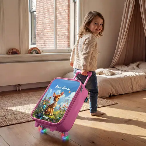 Bailey bloemenhertje Kinderkoffer - Roze klein -sfeer1