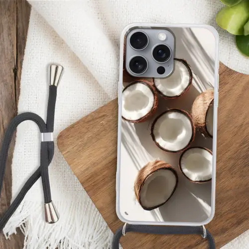 Kokosnoten - Bruin - Shaduw Hoesje iPhone 16 Pro Max met koord klein -sfeer4