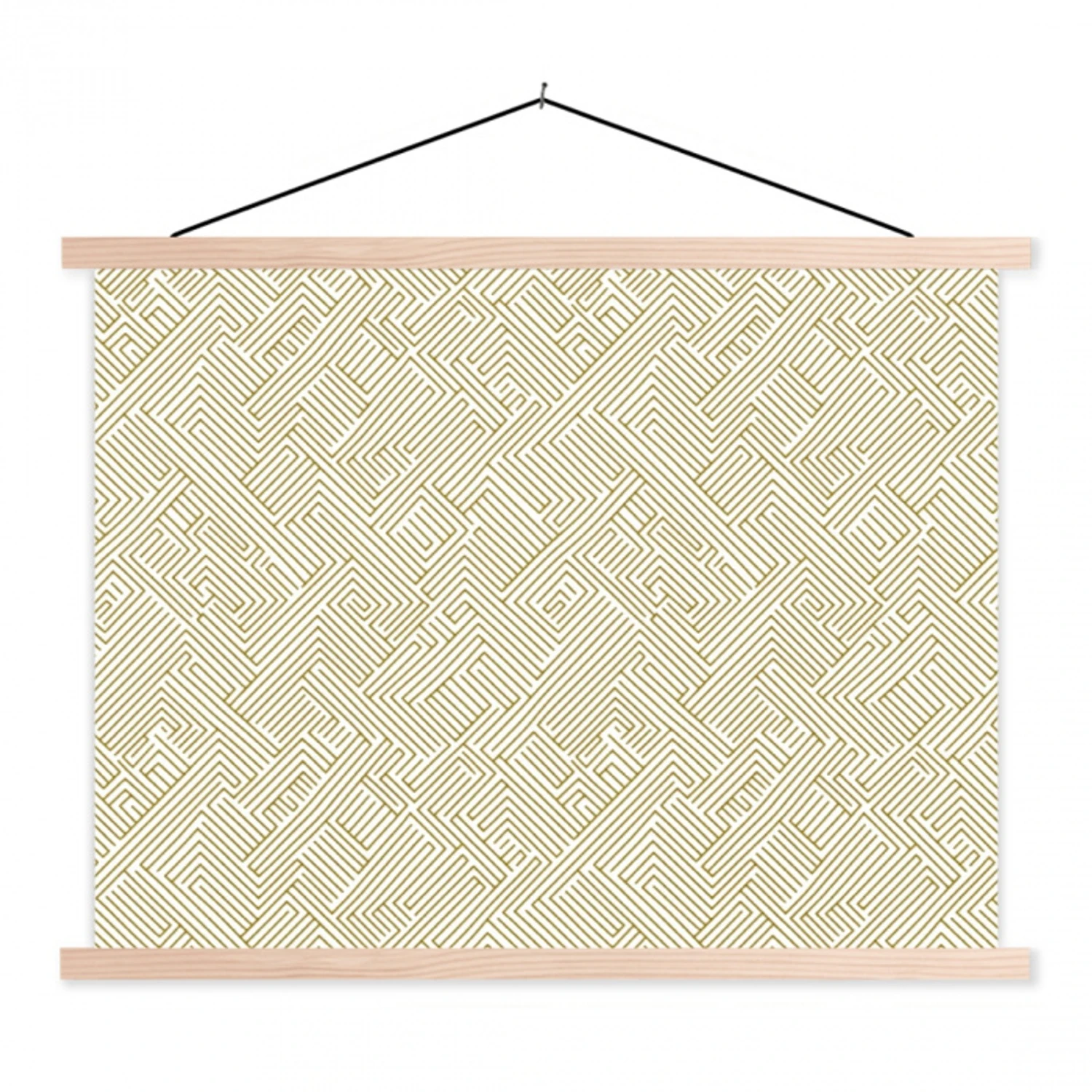 Geometrisch - Lijnen - Groen textielposter latten blank klein 122 -3d