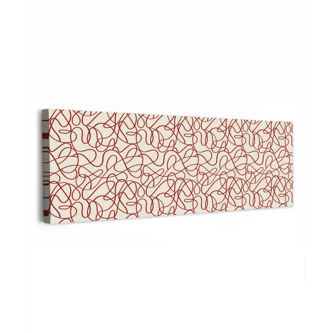 Lijnen - Abstract - Rood - Beige canvas 2cm klein 828 -z3d